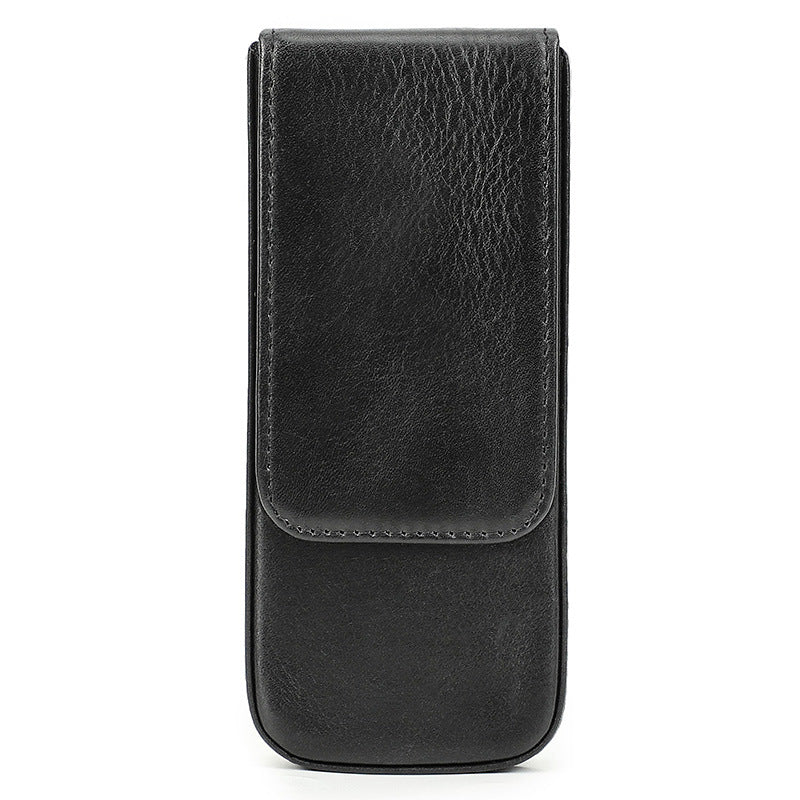 Handmade Leather Pen Case with Magnetic Drawer (Set of 3)